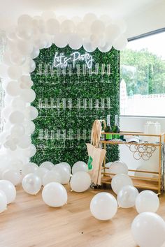 Hedge Champagne Wall with Tote Bags, Visors and Water Bottles for Bach to the Country Club Bachelorette Party Theme Country Club Bachelorette, Club Bachelorette Party, Club Bachelorette, Last Sail Before The Veil, Party Setup, Bachelorette Party Planning, Itinerary Planning