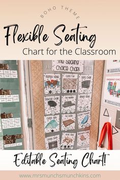 a classroom bulletin board with the words flexible seating chart