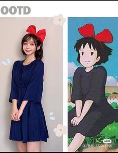 Ghibli Characters Outfits, Ghibli Cosplay Ideas, Easy Cosplay Costumes, Kiki Cosplay, Easy Anime Cosplay, Studio Ghilbi, Easy Cosplay Ideas, Princess Inspired Outfits, Easy Cosplay