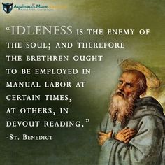 an image of st benedict with quote