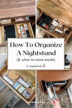 how to organize a night stand and what to store inside