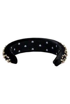 Dress up your holiday look with this beauty by Lele Sadoughi. This piece is made with black velvet fabric hand embellished with rhinestones. This luxe headband will upgrade your favorite holiday party dress. Pair this with gold heels and a coordinating rhinestone clutch! Wide band Dust bag included Rhinestone detail Velvet fabric Width 1.75" Length 14" Embellished Adjustable Headpieces For Evening, Adjustable Embellished Headband, Embellished Headpieces For Evening, Black Velvet Headband, Black Velvet Fabric, Holiday Party Dress, French Girl Chic, Rhinestone Clutch, Lele Sadoughi