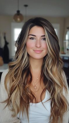 40 Heavy Highlights On Dark Hair Hairstyles That Will Make You Feel Like a Bombshell Face Framing Highlights With Money Piece, Face Frame Foils Brunette, Heavy Highlights On Dark Hair, Highlight Styles, Dark Hair Hairstyles, Brown Hair Dark Skin, Hair With Color, Long Layered Bob Hairstyles, Dark Brown Hair With Blonde Highlights