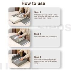 instructions for how to use a sewing machine on a bed or desk with the instructions below