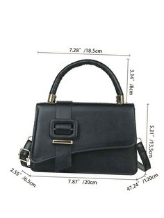 Bag For Love - Buckle Decor Flap Square Bag - Women Satchels Product Description Color Black Quantity 1 piece Coating 100% Polyurethane Composition 100% Polyurethane Material PU Leather Size Chart INCH CM Size Bag Width Bag Height Bag Length Strap Length one-size 2.6 5.3 7.9 47.2 Size Bag Width Bag Height Bag Length Strap Length one-size 6.5 13.5 20 120 Similar Products h2 { text-align: center; } .red-box { width: 100%; display: flex; flex-direction: row; flex-wrap: wrap; justify-content: center Shopping Bag With Adjustable Strap In Polyurethane, Trendy Leather Bag With Single Handle, Black Polyurethane Bags For Daily Use, Chic Rectangular Polyurethane Shoulder Bag, Everyday Black Polyurethane Bag, Trendy Rectangular Polyurethane Bags, Daily Use Black Polyurethane Bags, Black Crossbody Satchel With Single Handle, Leather Rectangular Satchel With Single Handle