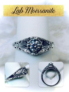 an image of a ring with diamonds on it and the words lab messonite