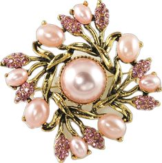 Elegant Pink Flower Pins, Pink Flower Brooch Pins, Formal Pink Brooch Pin, Pink Brooch Pin For Formal Occasions, Wedding Brooches, Wedding Brooch, Pearl Brooch, Pink Pearl, Pink Crystal