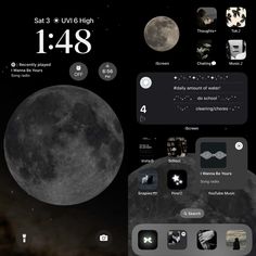 an image of the moon and earth with icons displayed on it's screenshots