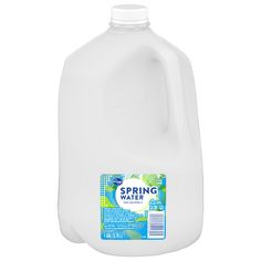 a gallon of spring water on a white background