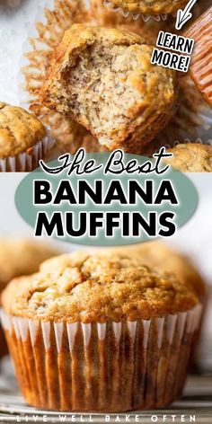 the best banana muffins are made with fresh bananas