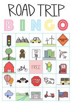 the road trip bingo game is an easy way to learn how to use it for kids