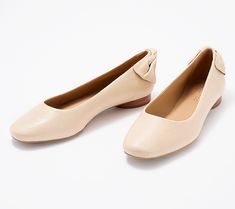 Look polished and refined in these leather ballet flats. The bow detail at the heel adds ladylike charm. From Bernardo. Feminine Leather Ballet Flats For Formal Occasions, Feminine Low Heel Flats For Work, Elegant Slip-on Ballet Flats, Feminine Ballet Flats For Workwear, Feminine Ballet Flats For Work, Elegant Spring Ballet Flats For Office, Chic Workwear Ballet Flats, Chic Bow Flats For Work, Elegant Bow Flats For Office