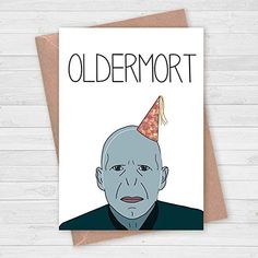 an old man with a party hat on his head is featured in this humorous birthday card