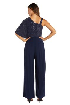 A unique evening jumpsuit with the perfect balance of glamour and elegance. An all over sequin draped overlay adorns the body of this formal jumpsuit, while a slight boot cut flatters the legs. Turn up in style in this amazing party ready jumpsuit! Sequin overlay bodice Draped style Boot leg pant Occasion: Wedding party/Special occasion jumpsuit Occasion Jumpsuit, Jumpsuit Sequin, Asymmetric Jumpsuit, Formal Jumpsuit, Evening Jumpsuit, Cinderella Divine, Sheath Gown, Trumpet Gown, Beaded Jacket