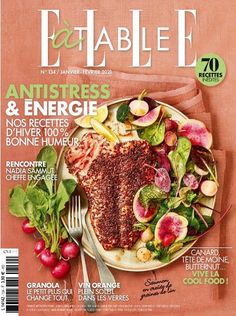 the cover of eatable magazine with an image of a plate of food on it