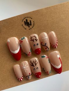 Christmas Nails Press On, Merry Christmas Nail Art, Christmas Nails Drawing, Press On Nails Christmas, Merry Christmas Nails 2023, Pre Christmas Nails, Nails Merry Christmas, Merry Christmas Nails, Nails For 2023