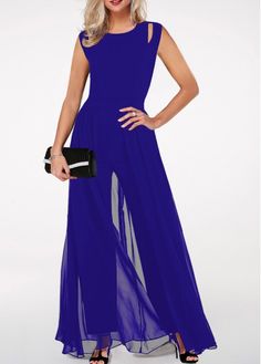 Size:XXL;Size:XL;Size:L;Size:M;Size:S;Color:Royal Blue;Package Contents: 1 x Jumpsuit;Occasion:Holiday;Season:Summer;Composition:95% Polyester, 5% Spandex;Washing Instructions:Hand Wash /Machine Washable;Inseam:72.00;Fit Type:Flare;Clothing Length:Ankle Length;Pattern Type:Solid;Color Scheme:Blue;Sleeve&apos;s Length:Sleeveless;Neckline:Round neck; Classy Jumpsuit Outfits, High Waist Jumpsuit, Cheap Jumpsuits, Classy Jumpsuit, Chiffon Jumpsuit, Jump Suits, Trendy Jumpsuit, Jumpsuit Outfits, Solid Color Jumpsuits