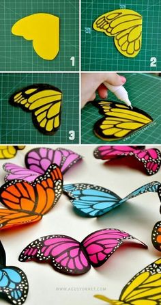 step by step instructions to make butterfly magnets