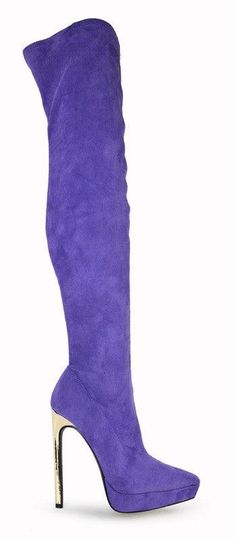 suede over the knee stiletto boot - RK Collections Boutique Confident Style, So Me, Gold Heels, Women Boots, Boot Brands, Shoes Heels Boots, Over The Knee, High Heel Shoes, Faux Suede