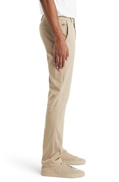 Four-way-stretch fabric makes for a flexible, comfortable fit in versatile flat-front pants cut for a modern slim straight-leg profile. 34" inseam; 14" leg opening 100% polyester Machine wash, tumble dry Imported Straight Stretch Dress Pants For Formal Occasions, Classic 4-way Stretch Pants With 5-inch Inseam, Spring Classic Elastane Dress Pants, Classic Spring Dress Pants With Elastane, Classic Spring Dress Pants, Classic Fitted Straight Bottoms, Classic Straight Fitted Bottoms, Classic Stretch Straight Dress Pants, Classic Straight Stretch Dress Pants