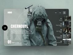 an image of a man wearing a gas mask and jacket with the words chernobby on it