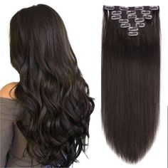 PRICES MAY VARY. Hair Weight: Clip in hair extensions 7 Pieces with 16 Clips each pack, One pack is enough to full head for thin or fine type of hair. We Accept to Custom-Tailor Real Brazilian Remy human hair extensions can be washed & dyed, curled & restyled. The Picture the Product Has a Less Chromatic Aberration Than the Product Due to the Different Lights When Taking Pictures Double Weft: Well Crafted Double Wefts, Keep Thickness From Top to End, no shedding, Tangle Free, Sewn with Quality C Dark Brown Hair Extensions, Brown Hair Extensions, Real Human Hair Extensions, Human Hair Clip Ins, Extensions Hair, Remy Human Hair Extensions, Clip In Hair, Clip In Extensions, Real Human Hair