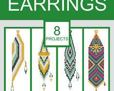 the cover of beading's earings, featuring several different designs and colors