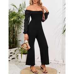 With a square neckline, it can also be used as off-the-shoulder, wide-leg pants, high waist, and hidden belly. Fashionable and comfortable women's casual jumpsuit for stylish ladies, draped, modern and flattering, casual and elegant style.The high waist and wide-leg design ensure summer leg comfort while lengthening your legs. Trendy Spring Jumpsuits And Rompers With Square Neck, Fitted Off-shoulder Jumpsuits And Rompers For Fall, Fitted Off-shoulder Jumpsuit For Fall, Chic Off-shoulder Solid Jumpsuits And Rompers, Chic Off-shoulder Jumpsuits And Rompers In Solid Color, Chic Solid Color Off-shoulder Jumpsuit, Chic Off-shoulder Solid Jumpsuit, Chic Off-shoulder Jumpsuit, Chic Stretch Strapless Off-shoulder Jumpsuit