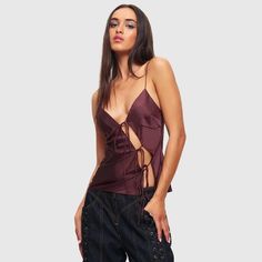 Vevesc Female Satin Chic Tie Up Hollow Out Crop Top For Women Summer Spaghetti Strap Backless Slim Party Tank Tops Y2K Vest Size(CM) US EU Bust Waist Hip Sleeve Top Length S 6 34 77-88 / / / 42 M 8 36 81-92 / / / 43 L 10 38 85-96 / / / 44 NOTE:1. The size may have 2-3cm differs due to manual measurement.2. Please strictly follow the size chart to select the size. Do not select directly according to your habits. Tank Tops Y2k, Cutout Tops, Y2k Vest, Party Tank Top, Summer Spaghetti, Crop Top For Women, Clothing Summer, Cut Out Top, Going Out Outfits