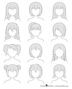 how to draw anime hair step by step