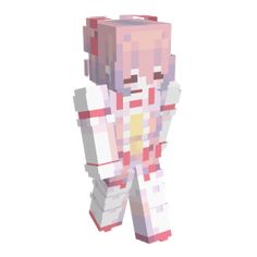 an image of a pixel art character in pink and white