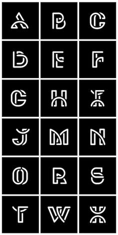 the alphabets and numbers are all in different styles, but one is white on black