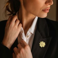 Ross-Simons - C. 1980 Vintage .45ct t. w. Diamond Flower Pin/Pendant in 18kt Yellow Gold. C. 1980. Spring-fresh style is in bloom on this pin/pendant from our Estate collection. The beauty of nature is represented in amazing detail, with pretty petals of bright satin and polished 18kt yellow gold. A cluster of shimmering .45 ct. t. w. round brilliant-cut diamonds is nestled at the center. Concealed bale fits up to an 8mm chain, sold separately. Revolver safety. Diamond flower pin/pendant. Exclusive, one-of-a-kind Estate Jewelry. Diamond birthstones are the perfect gift for April birthdays. Diamond Flower Brooch For Formal Occasions, Elegant Flower Pendant Brooch Jewelry, Elegant Flower Pendant Brooch, Formal Diamond Flower Brooch, Yellow Gold Flower Brooch Jewelry, Yellow Gold Flower Brooch, Elegant Yellow Flower Brooches, Formal Flower Shaped Hallmarked Brooch, Classic Formal Jewelry With Flower Shape