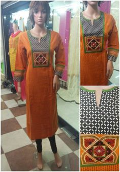 Cotton kurty Size : M L XL XXL Price : 995/- Watsapp no : 9879362999 Kurti Neck Pattern, Neck Patterns For Kurtis, Embroidered Kurtis, Salwar Kurti, Kurtis Designs, Casual Frocks, Salwar Dress, Kurti Patterns