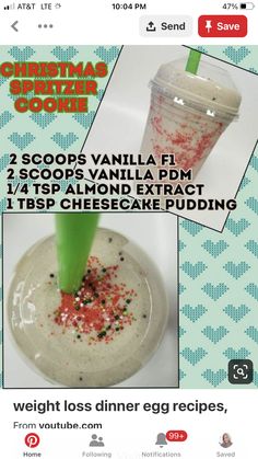 two scoops vanilla frosted drink with sprinkles