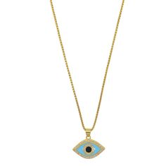 LIGHT BLUE EVIL EYE MINI necklace Light Blue Evil Eye, Boutique Lighting, Mini Necklace, Good Luck To You, Bring Good Luck, Blue Evil Eye, The Evil Eye, Evil Eye Necklace, Cuban Chain