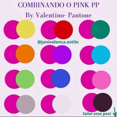 an image of colorful circles with the words combinando o pink pp by valento - pantone