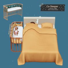 an image of a baby crib and bed in the same color as it appears