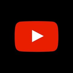 a red and white play button on a black background with the word youtube below it