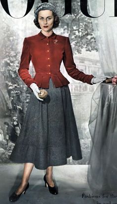 1940s Fashion Photography, 1940s London Fashion, 1940s High Fashion, 1940s Fashion Women Outfits, 1940s Winter Fashion, 1948 Fashion, Mass Outfit, 40's Style