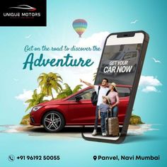 Get on road to discover the Adventure....!!
.
.
Contact Us -  9619250055 Creative Advertising Design Ideas, Travel Ads Design, Product Advertisement Poster, Car Post, Car On Road, Product Advertisement, Banks Ads, Car Advertisement, Car Advertising Design