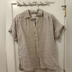 Relaxed Fit Short Sleeve Baird Mcnutt Irish Linen Shirt. Runs Big Irish Linen, Linen Shirt, Shirt Color, Workout Shorts, Colorful Shirts, J Crew, Button Down Shirt, Relaxed Fit, Womens Tops