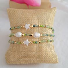 Beautiful Dainty Crystal Bracelet. 3 In 1 Matching Tiny Bead Crystal Bracelet. Great To Wear On Summertime, Festival, Party, Vacation, Holiday, Banquet, Beach, Fall, Winter Or Everyday Wear. Excellent As A Unique Gift For To Keep It For Yourself. Details: Materials: Premium Glass Beads 3mm, 18k Gold Plated Spacer Beads 4mm, Freshwater Pearl, "You Are My Sunshine" Pendant Stainless Steel Gold. Handmade Item. Size: 6 Inches When Fully Closed And 10.5 Inches When Fully Open, It's Made Adjustable So Beaded Beachy Jewelry, Long Bead Bracelet, Festival Bead Bracelets, Green Handmade Jewelry, Pearl Seed Bead Bracelet, Fancy Bracelets Gold, 10mm Bead Bracelet, Trendy Friendship Bracelets, Glass Bead Anklet Ideas