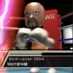 an image of a video game character in the middle of a boxing ring with his fist raised