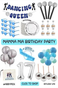 an image of a birthday party with balloons, cake pops and other things to celebrate