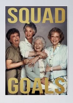 the golden girls squad poster with gold lettering on it's front and back cover