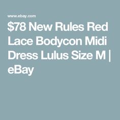 $78 New Rules Red Lace Bodycon Midi Dress Lulus Size M  | eBay Lace Bodycon Midi Dress, Dress Woman, Bodycon Midi Dress, Lace Bodycon, Trend Fashion, Bodycon Midi, Midi Dress Bodycon, Red Lace