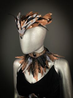 Owl Headdress, Eagle-owl Tiara, Bird Fascinator, Fairy Bird Headpiece, Crown With Feathers, Fantasy Crown, Secret Garden Party - Etsy Owl Headdress, Bird Headpiece, Eagle Costume, Narnia Costumes, Eagle Mask, Secret Garden Party, Feather Outfit, Fantasy Crown, Owl Fashion