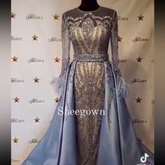 Beautiful Sky Blue Gown With Removable Skirt. Worn Once. Up For Negotiation. Blue Evening Dress With Detachable Train For Party, Blue Party Evening Dress With Detachable Train, Sky Blue Gown, Removable Skirt, Dream Fashion, Blue Gown, Beaded Gown, Beautiful Sky, Size 20