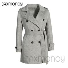 Jaxmonoy Women's Wool Coat Double-Breasted Turn Down Collar Trench Jacket Fall Winter Fashion Lady Fall Winter Fashion, Wool Coat Women, Trench Jacket, Fashion Lady, Winter Mode, Fall Jackets, Wool Coat, Autumn Winter Fashion, Double Breasted